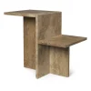 Table d'appoint Distinct 59,5x35x50 cm, Dark Brown Travertinen