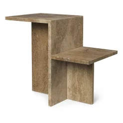 Table d'appoint Distinct 59,5x35x50 cm, Dark Brown Travertinen