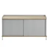 Table d'appoint Enfold, basse 125x45x63 cm, chêne, gris