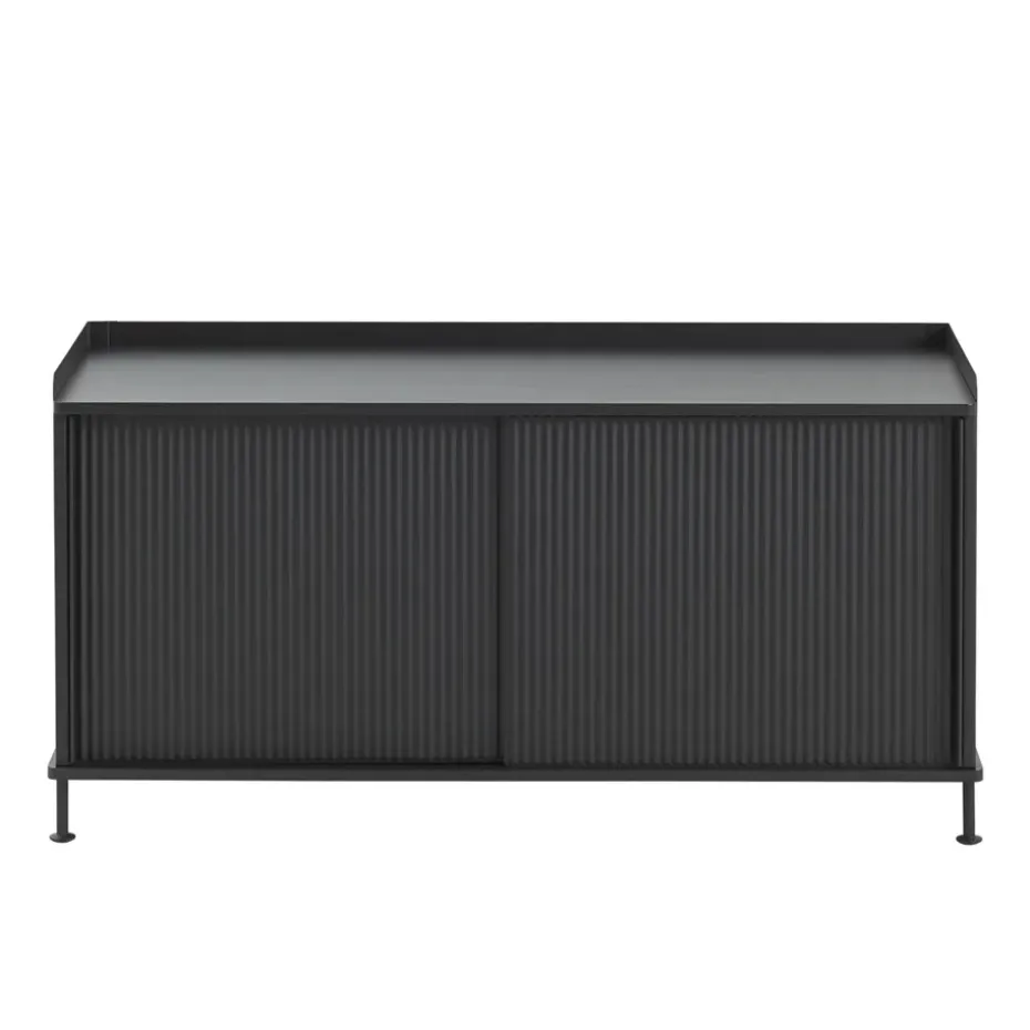 Table d'appoint Enfold, basse 125x45x63 cm, noir, noir