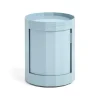 Table d'appoint Facet Cabinet low pieds/roues 49 cm, Misty blue