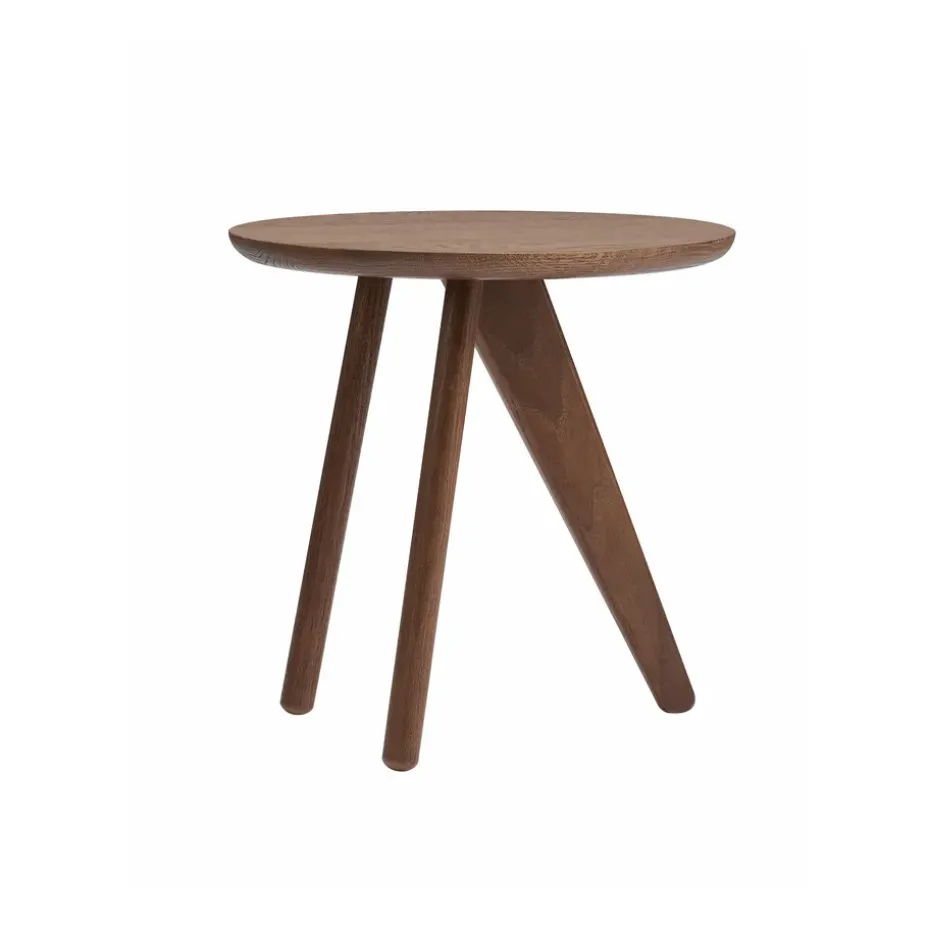 Table d'appoint Fin Ø40 cm, Chêne fumé foncé
