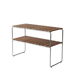 Table d'appoint Grythyttan, Teck-structure en acier avec galvanisation à chaud