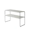Table d'appoint Grythyttan, Chêne laqué blanc-structure en acier avec galvanisation à chaud