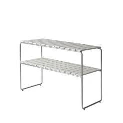 Table d'appoint Grythyttan, Chêne laqué blanc-structure en acier avec galvanisation à chaud