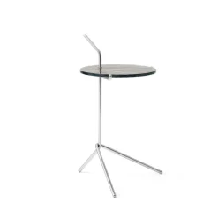 Table d'appoint Halten SH9, Smoked glass-stainless steel