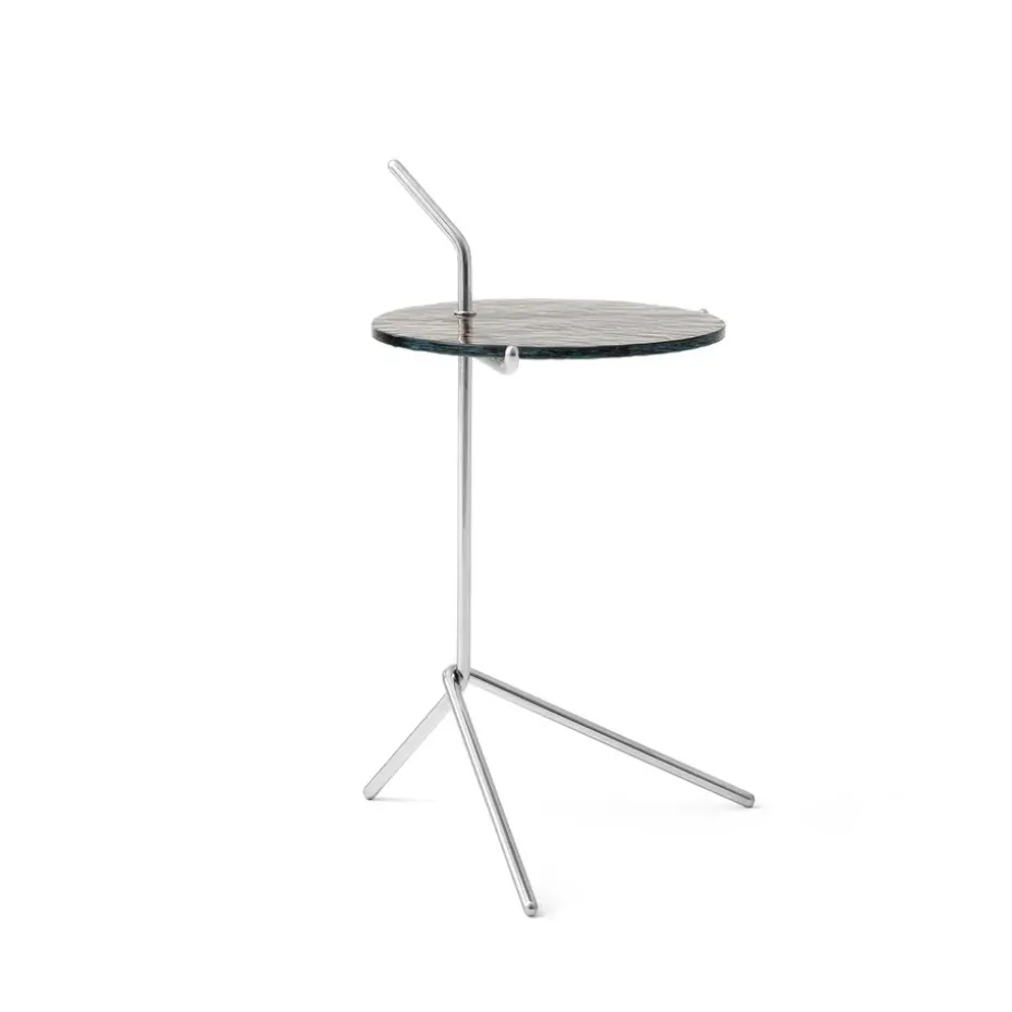 Table d'appoint Halten SH9, Smoked glass-stainless steel