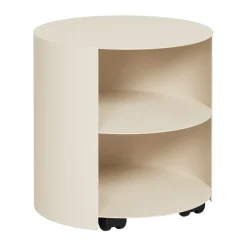 Table d'appoint Hide Ø38x41 cm, Light ivory textured