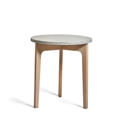 Table d’appoint Höllviken, Calcaire, pieds en chêne blanchi