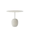 Table d'appoint Lato LN9, blanc, marbre crema diva