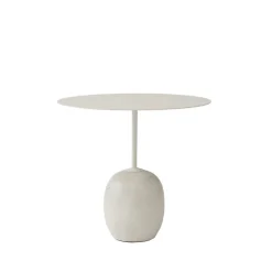 Table d'appoint Lato LN9, blanc, marbre crema diva