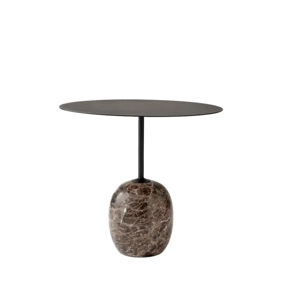 Table d'appoint Lato LN9, noir, marbre emperador