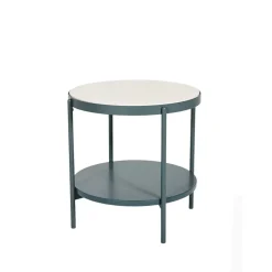 Table d'appoint Lene, gris, bas, placage de hêtre pigmenté blanc
