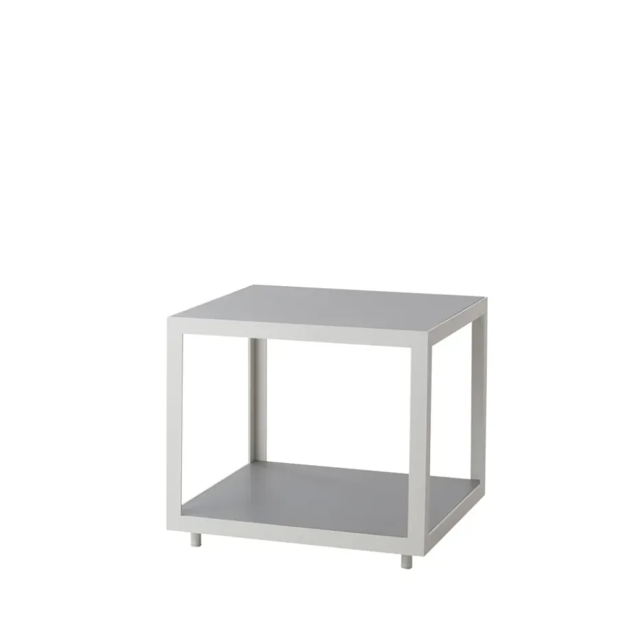 Table d'appoint Level, Light grey, céramique, support blanc