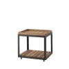 Table d'appoint Level, Teck-pied lava grey