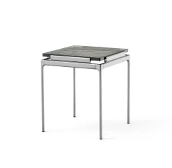 Table d'appoint LN11 Sett, Smoked cast glass-dark chrome