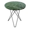 Table d'appoint Mini O Tall Ø50 H50, structure noire, marbre vert