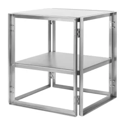 Table d’appoint pliable 40x40 cm, Acier inoxydable brossé