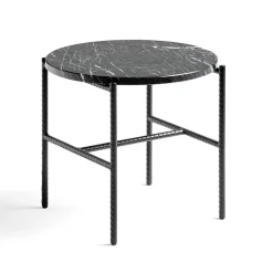 Table d'appoint Rebar Ø45 cm, Black marble-black