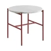 Table d'appoint Rebar Ø45 cm, Grey marble-barn red