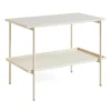 Table d'appoint Rebar 75x44x55 cm, Beige marble-alabaster