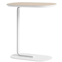 Table d'appoint Relate 60,5 cm, chêne, blanc