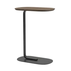 Table d'appoint Relate H: 73,5 cm, Smoked oak-Black