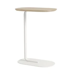 Table d'appoint Relate H: 73,5 cm, Solid oak-Offwhite