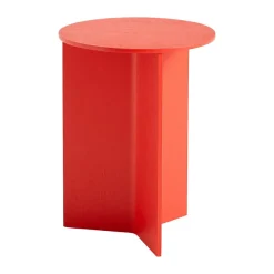 Table d'appoint Slit high Ø35 cm, Candy red lacquered oak