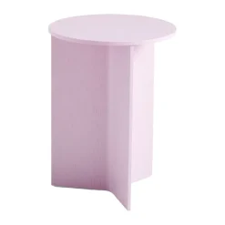 Table d'appoint Slit high Ø35 cm, Pink lacquered oak