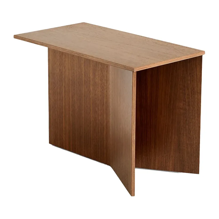 Table d'appoint Slit Oblong 27,5x49 cm, Lacquered walnut