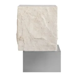 Table d'appoint Temple tall 50x33 cm, Chrome-limestone
