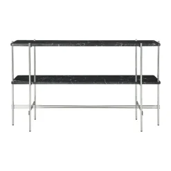 Table d’appoint TS Console 120x30x72 cm, Black marquina marble-acier