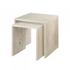 Table d’appoint Varu 2 pièces, Travertine