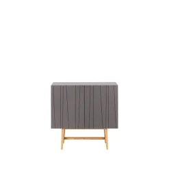 Table d'appoint Vass 60 90, Storm grey, chêne blanc p2 support