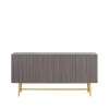 Table d'appoint Vass 60 180, storm grey, chêne blanc p2 support