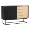 Table d'appoint Virka, hauteur 120 cm, Chêne - noir