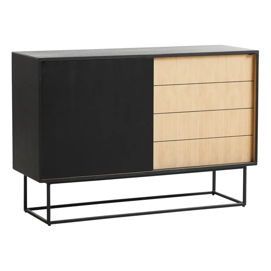 Table d'appoint Virka, hauteur 120 cm, Chêne - noir