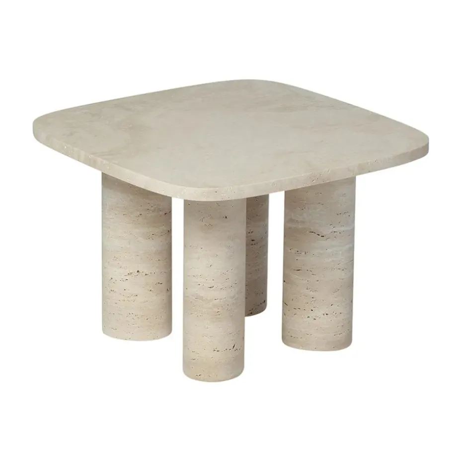 Table d'appoint Volos S 52x52 cm, Travertine