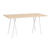 Table de bar Loop Stand incl. support 92,5x200 cm, White-clear lacq. oak