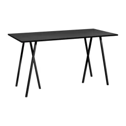 Table de bar Loop Stand incl. support 87,5x180 cm, Black-black linoleum-black ash