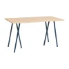 Table de bar Loop Stand incl. support 87,5x180 cm, Deep blue-clear lacq. oak