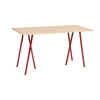 Table de bar Loop Stand incl. support 87,5x180 cm, Maroon red-clear lacq. oak