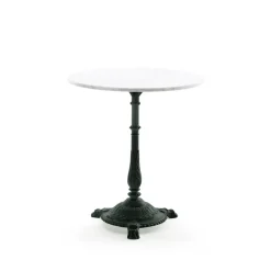 Table de café Classic, Marbre blanc, support noir