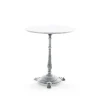 Table de café Classic, Marbre blanc, support en aluminium brut