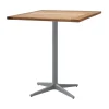 Table de café Drop teak 72x72 cm, Pied Light grey
