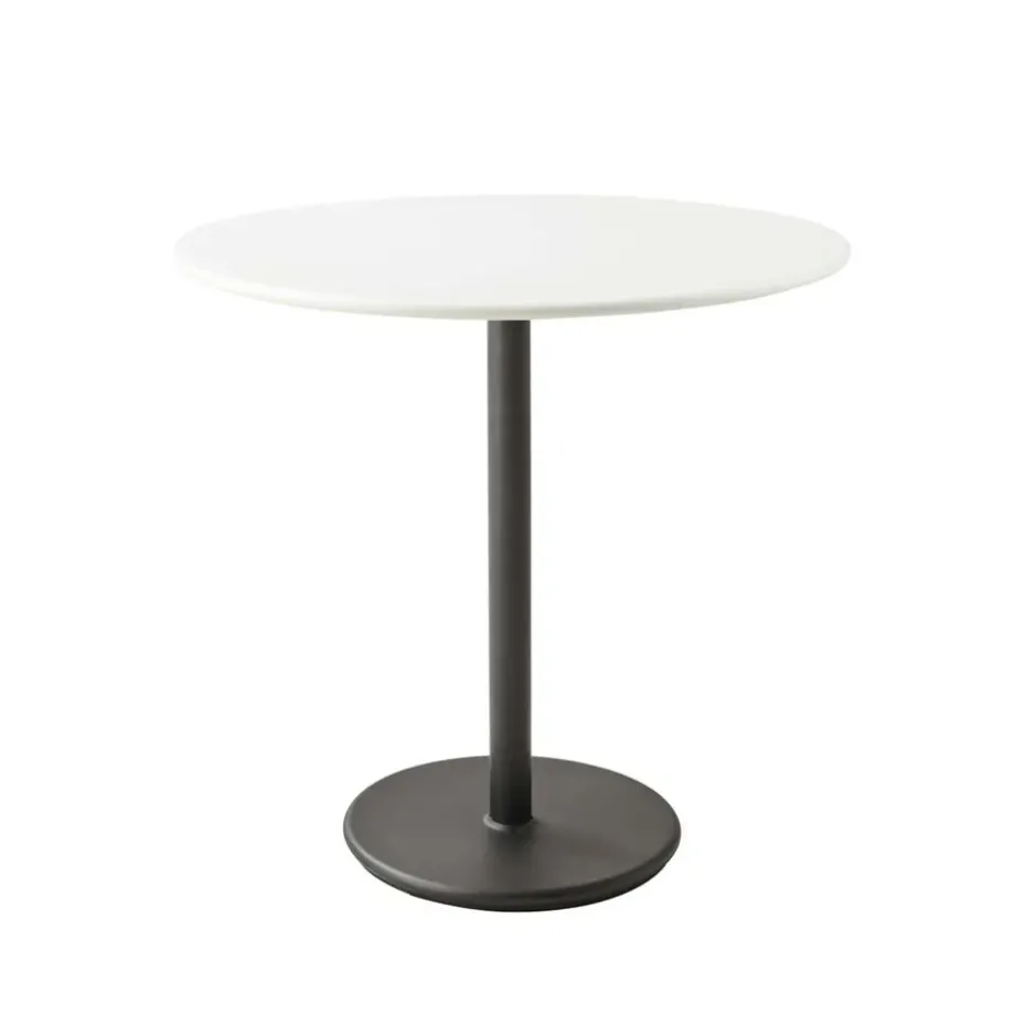 Table de café Go Ø80 cm, White-lava grey