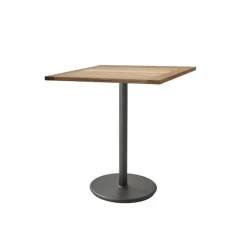 Table de café Go teak 72x72 cm, Pied Lava grey