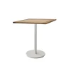 Table de café Go teak 72x72 cm, Support blanc