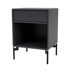 Table de chevet Dream, anthracite 04, pieds noirs laqués